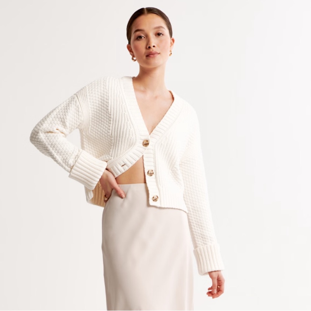 Cotton-Blend Seed Stitch Cardigan